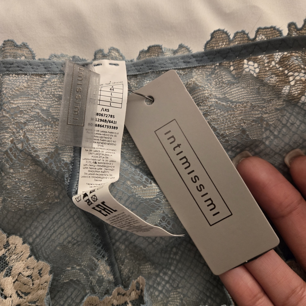 Intimissimi Blue and Cream Lace Panties - Picture 4 of 6